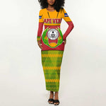 Cape Verde Long Sleeve Bodycon Dress One Heart Ten Islands National Emblem Spirit - African Pride