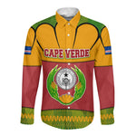 Cape Verde Long Sleeve Button Shirt One Heart Ten Islands National Emblem Spirit - African Pride