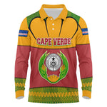 Cape Verde Long Sleeve Polo Shirt One Heart Ten Islands National Emblem Spirit - African Pride