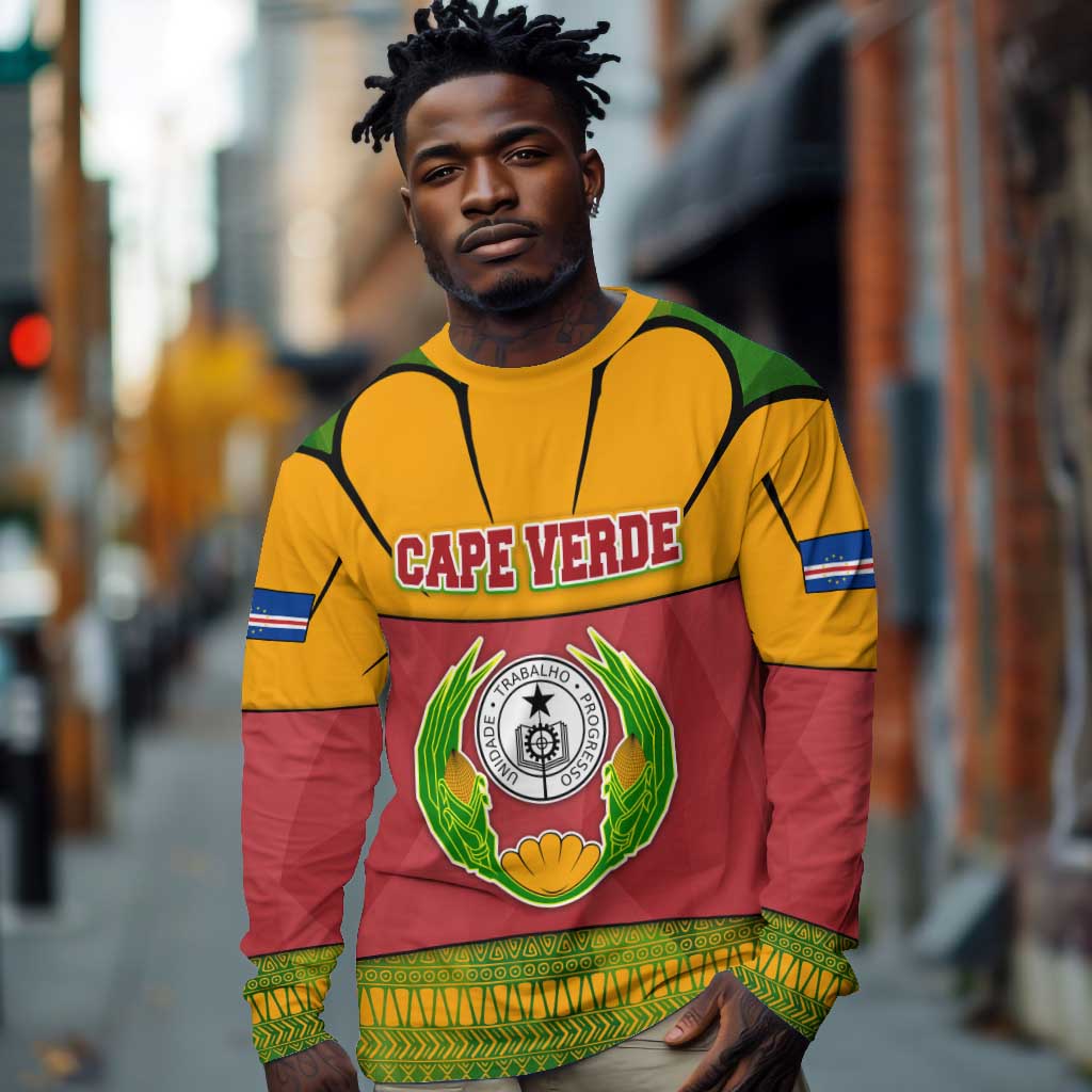 Cape Verde Long Sleeve Shirt One Heart Ten Islands National Emblem Spirit - African Pride