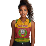 Cape Verde Women Sleeveless Polo Shirt One Heart Ten Islands National Emblem Spirit - African Pride