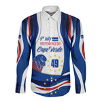 Cape Verde Long Sleeve Button Shirt with Independence Day 5th July Flag Celebration Spirit