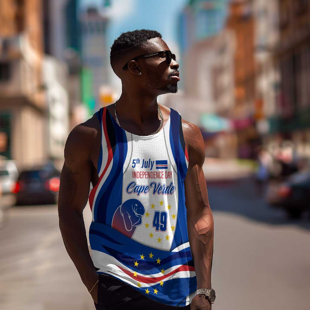 Cape Verde Men Tank Top with Independence Day 5th July Flag Celebration Spirit