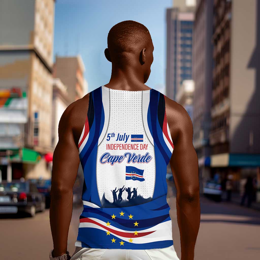 Cape Verde Men Tank Top with Independence Day 5th July Flag Celebration Spirit