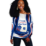 Cape Verde Off Shoulder Sweater with Independence Day 5th July Flag Celebration Spirit
