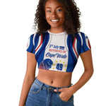 Cape Verde Raglan Cropped T shirt with Independence Day 5th July Flag Celebration Spirit