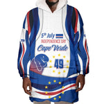 Cape Verde Wearable Blanket Hoodie with Independence Day 5th July Flag Celebration Spirit