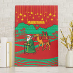 Mauritania Christmas Canvas Wall Art Santa Claus Camel Gift Boxes Starry Sky and Desert - African Pride