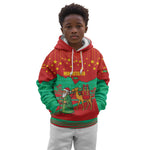 Mauritania Christmas Kid Hoodie Santa Claus Camel Gift Boxes Starry Sky and Desert - African Pride