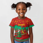Mauritania Christmas Kid T shirt Santa Claus Camel Gift Boxes Starry Sky and Desert - African Pride