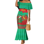 Mauritania Christmas Mermaid Dress Santa Claus Camel Gift Boxes Starry Sky and Desert - African Pride