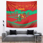 Mauritania Christmas Tapestry Santa Claus Camel Gift Boxes Starry Sky and Desert - African Pride