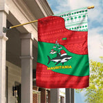 Mauritania Christmas Garden Flag Santa Sharks Festive Fish Pattern and Red Green Holiday - African Pride