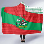 Mauritania Christmas Hooded Blanket Santa Sharks Festive Fish Pattern and Red Green Holiday - African Pride
