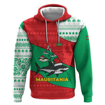Mauritania Christmas Hoodie Santa Sharks Festive Fish Pattern and Red Green Holiday - African Pride
