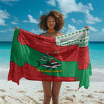 Mauritania Christmas Sarong Santa Sharks Festive Fish Pattern and Red Green Holiday - African Pride