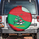 Mauritania Christmas Spare Tire Cover Santa Sharks Festive Fish Pattern and Red Green Holiday - African Pride