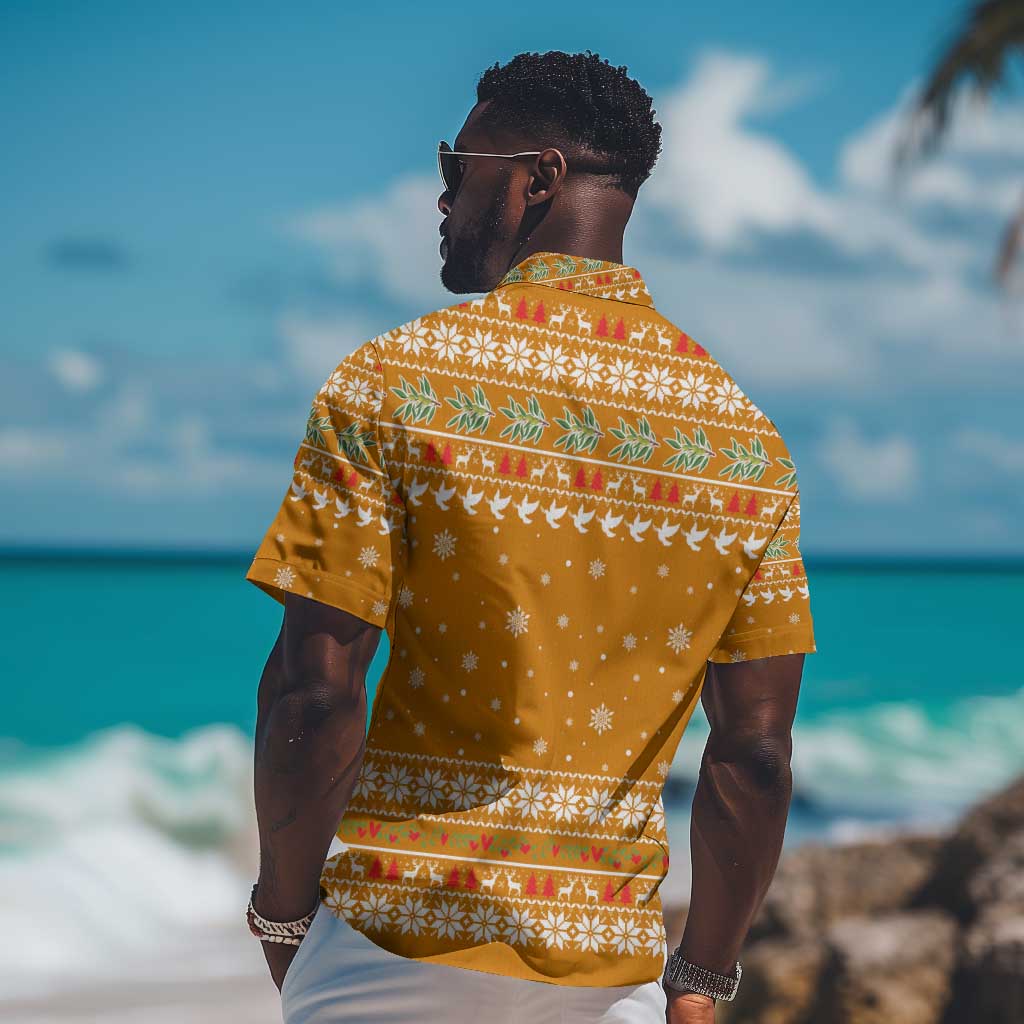 Cyprus Christmas Hawaiian Shirt Santa Holding Doves Olive Branch Snowflakes - African Pride