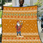 Cyprus Christmas Quilt Santa Holding Doves Olive Branch Snowflakes - African Pride