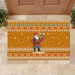 Cyprus Christmas Rubber Doormat Santa Holding Doves Olive Branch Snowflakes - African Pride