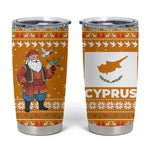 Cyprus Christmas Tumbler Cup Santa Holding Doves Olive Branch Snowflakes - African Pride