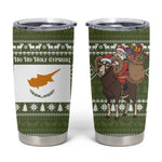 Cyprus Christmas Tumbler Cup Santa Riding Ram Ho Ho Holy Cyprus - African Pride