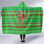 Djibouti Christmas Hooded Blanket Santa Riding Camel Palm Trees Camel - African Pride