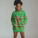 Djibouti Christmas Hoodie Dress Santa Riding Camel Palm Trees Camel - African Pride