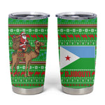 Djibouti Christmas Tumbler Cup Santa Riding Camel Palm Trees Camel - African Pride