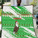 Djibouti Christmas Quilt Santa Eagle Doves Trees and Green Snowflake - African Pride