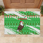 Djibouti Christmas Rubber Doormat Santa Eagle Doves Trees and Green Snowflake - African Pride