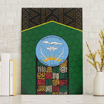 Mali Map Canvas Wall Art Vulture in Gliding Flight - African Patterns Design