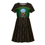 Mali Map Kid Short Sleeve Dress Vulture in Gliding Flight - African Patterns Design