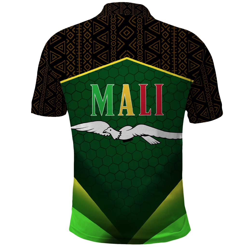 Mali Map Polo Shirt Vulture in Gliding Flight - African Patterns Design