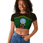 Mali Map Raglan Cropped T shirt Vulture in Gliding Flight - African Patterns Design