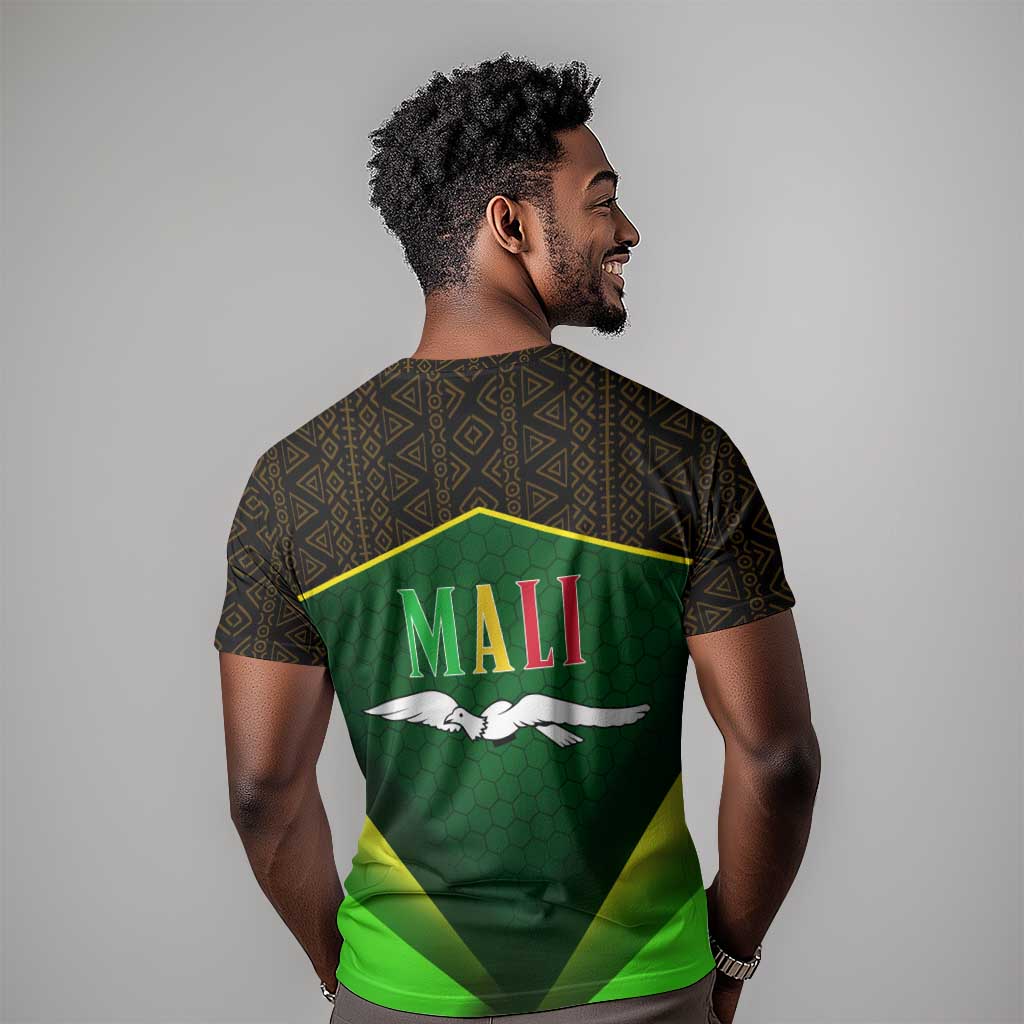 Mali Map T shirt Vulture in Gliding Flight - African Patterns Design