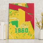 Mali in My Heart Canvas Wall Art Map with National Flag Colors