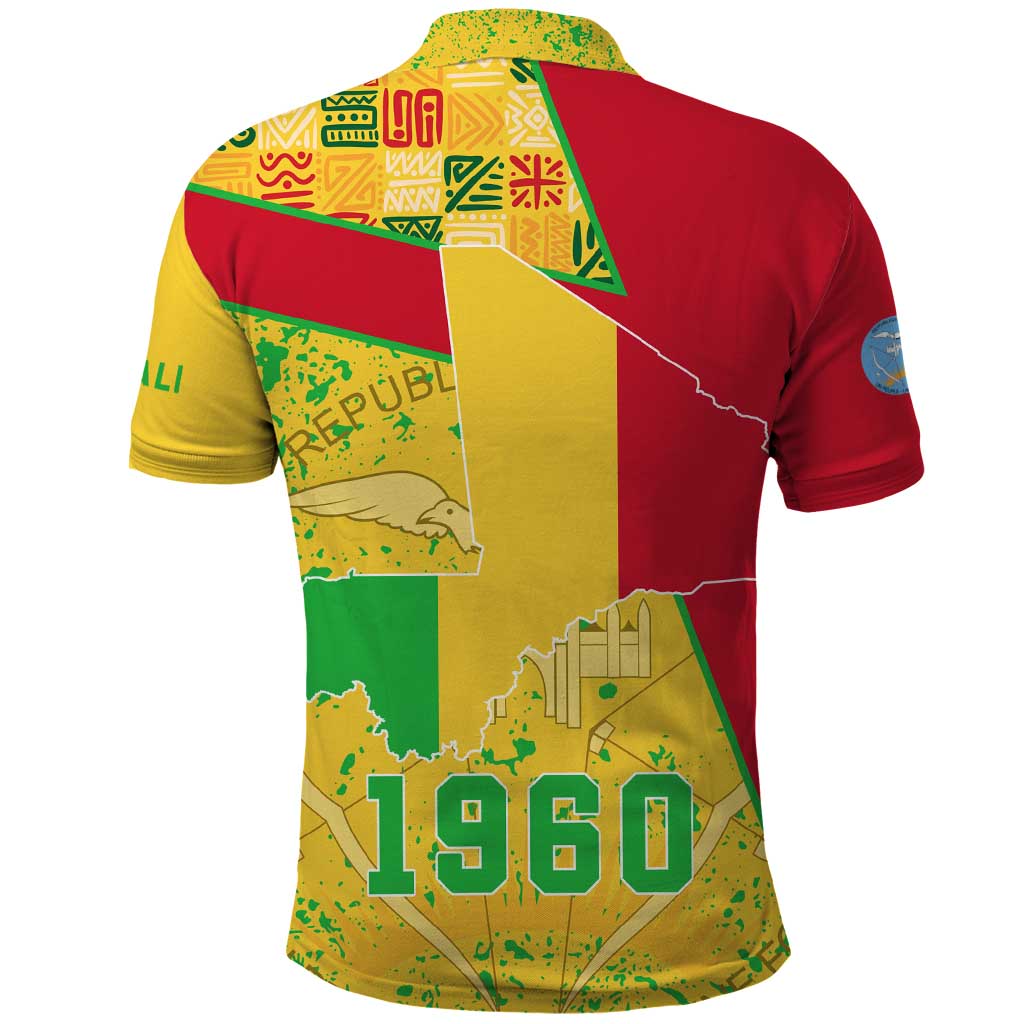 Mali in My Heart Polo Shirt Map with National Flag Colors