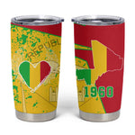 Mali in My Heart Tumbler Cup Map with National Flag Colors