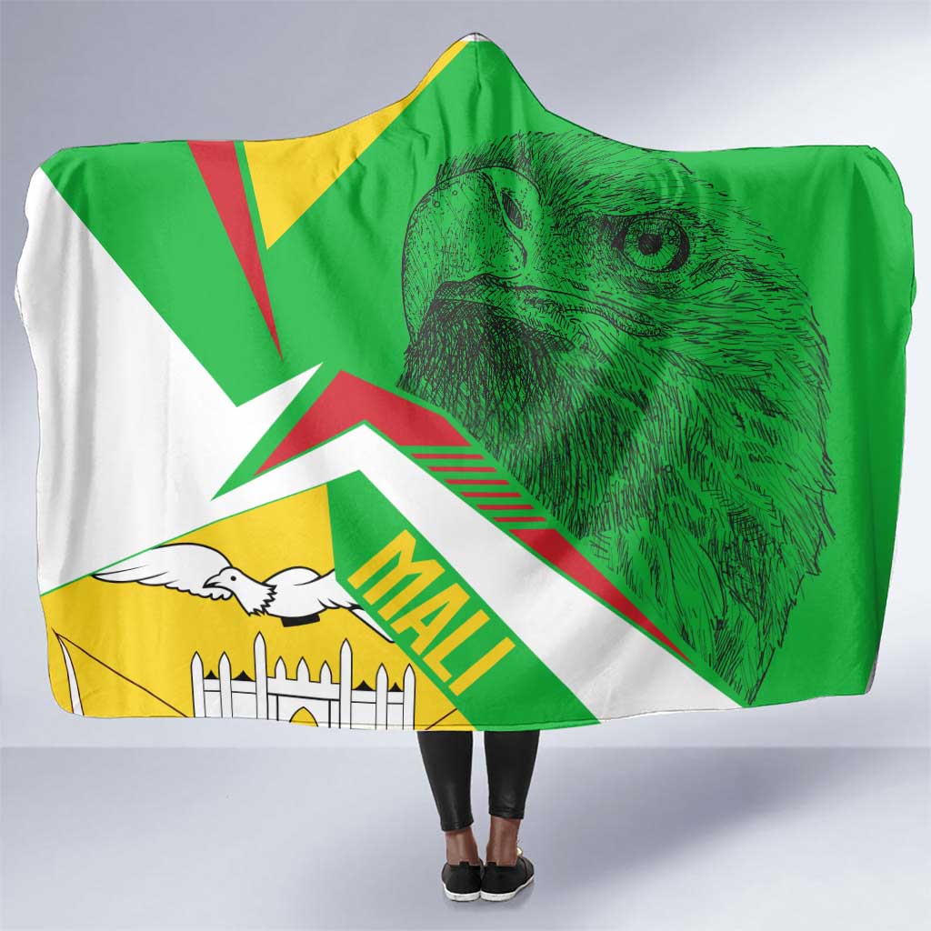 Mali Map Kid Wearable Blanket Hoodie Vulture in Gliding Flight - African Patterns Design TS04 main image 0