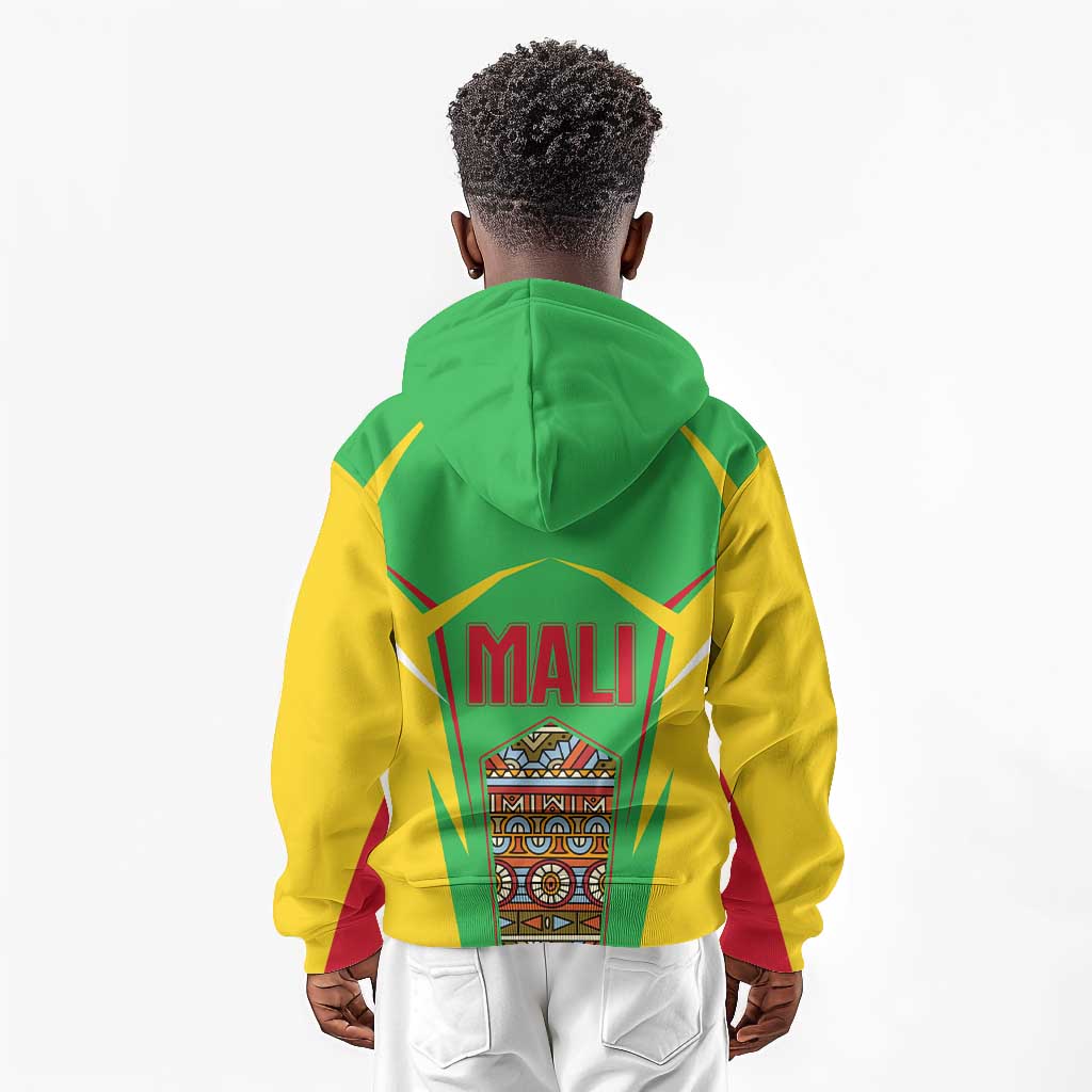 Mali Vulture Eagles Kid Hoodie African Pattern Flag Color
