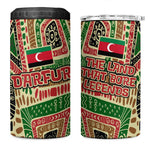 Darfur Sudan 4 in 1 Can Cooler Tumbler Red Green Beige Tribal Pattern - African Pride