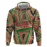Darfur Sudan Hoodie Red Green Beige Tribal Pattern - African Pride