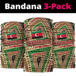 Darfur Sudan Neck Gaiter Red Green Beige Tribal Pattern - African Pride