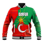 Darfur Sudan Baseball Jacket Red Green Yellow Crescent Star - African Pride
