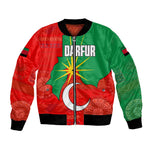 Darfur Sudan Bomber Jacket Red Green Yellow Crescent Star - African Pride