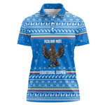 Equatorial Guinea Christmas Women Polo Shirt Nzalang Noel Eagle Flag Snowflakes - African Pride