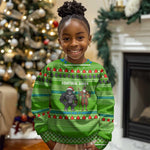 Equatorial Guinea Christmas Kid Ugly Christmas Sweater Santa Gorilla Gift Basket - African Pride