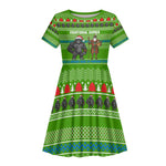 Equatorial Guinea Christmas Kid Short Sleeve Dress Santa Gorilla Gift Basket - African Pride