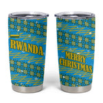 Rwanda Christmas Tumbler Cup Festive Geometric Motifs and Bold Typography - African Pride